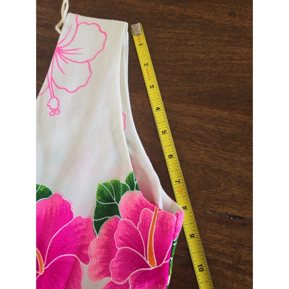 VTG Rare Pomare Hawaiian Sleeveless Cotton Dress Empire Waist Back Pleated 14 - Picture 16 of 16